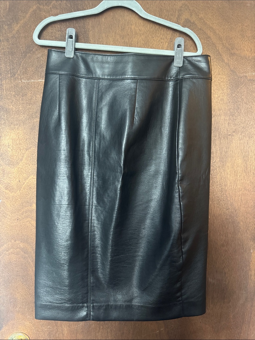 Babaton Black Leather Pencil Skirt